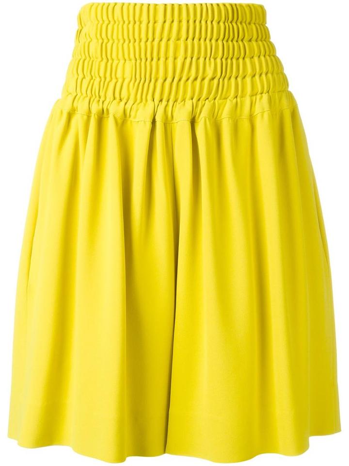 Rochas Wide Leg Shorts, Women's, Size: 42, Yellow/orange, Acetate/viscose/spandex/elastane