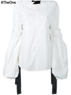 Marni Detachable Sleeve Poplin Top, Women's, Size: 38, White, Cotton