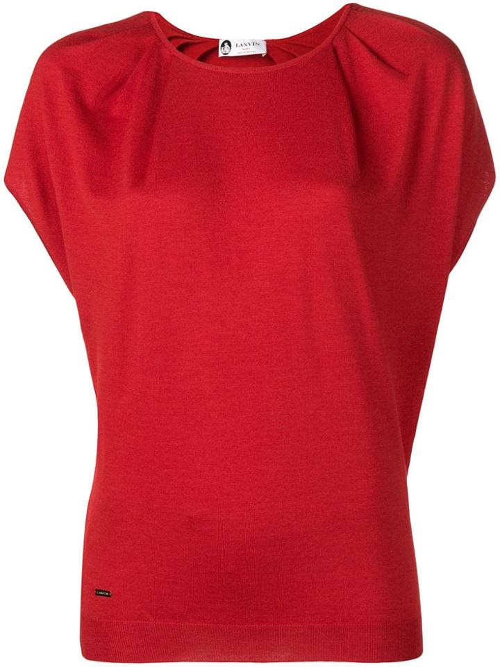 Lanvin Batwing Sleeve Knit Top - Red
