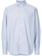 Junya Watanabe Comme Des Garçons Man Gridded Patch Detail Shirt - Blue