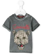 Roberto Cavalli Kids - Over-dyed Leopard Motif T-shirt - Kids - Cotton/elastodiene - 9 Mth, Grey