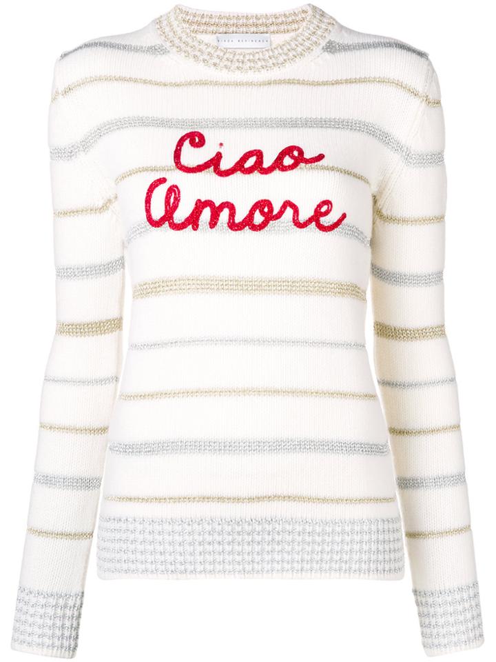 Giada Benincasa Ciao Amore Lurex Stripe Sweater - White