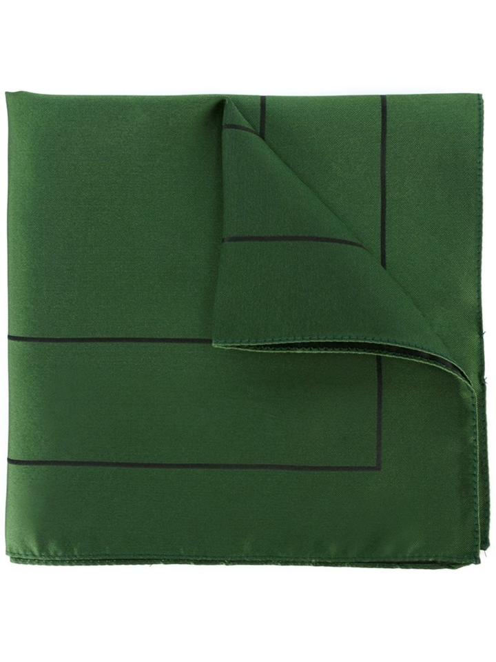 Paul Smith Square Lining Pocket Square, Men's, Green, Silk