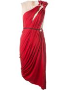 Lanvin Draped Dress, Women's, Size: 38, Red, Viscose/spandex/elastane