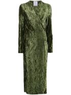 Black Coral Claire Wrinkled-effect Dress - Green