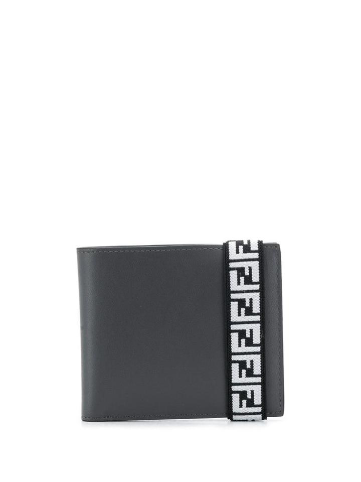 Fendi Logo Strap Wallet - Grey