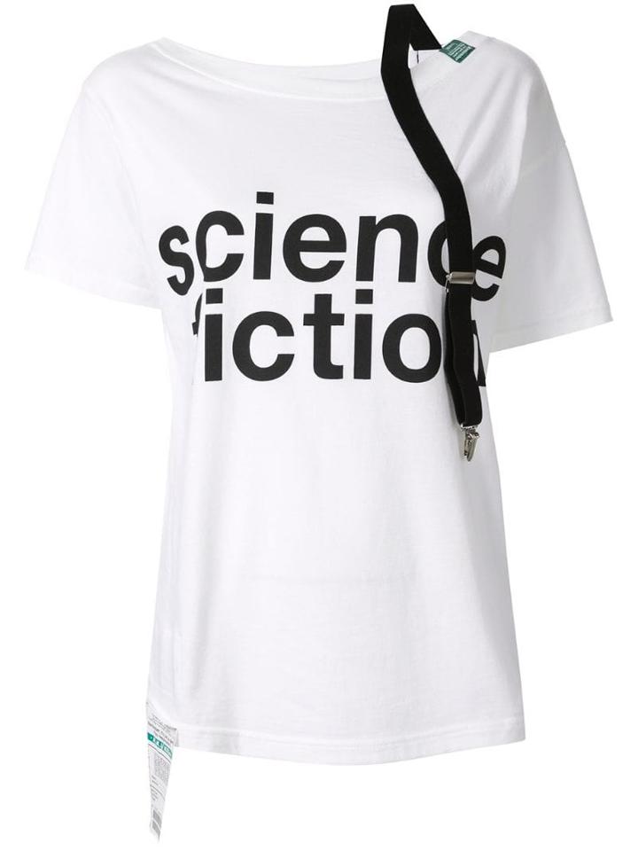 Maison Mihara Yasuhiro Suspender Off Shoulder T-shirt - White