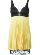 Fausto Puglisi Lace Hem Pleated Dress