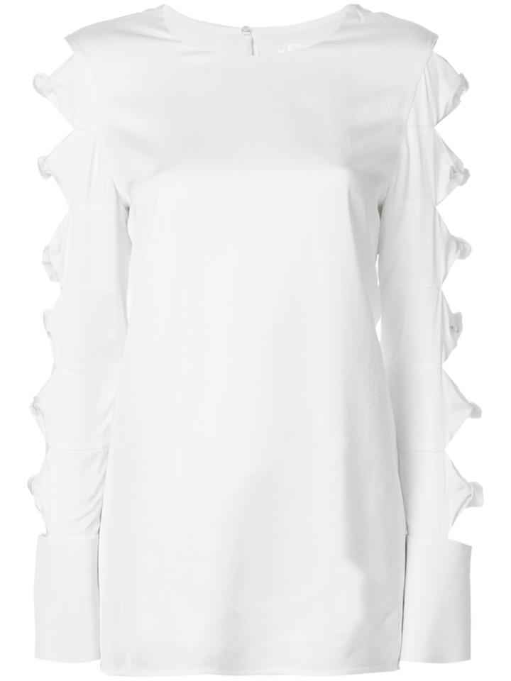 Victoria Victoria Beckham Knot Detail Sleeve Top - White