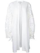 Co-mun - Lace Sleeve Coat - Women - Cotton/polyester - 38, White, Cotton/polyester