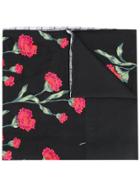 Ermanno Gallamini Floral Check Patterned Scarf - Black