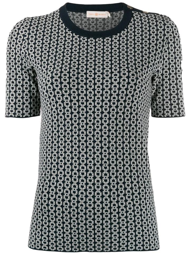 Tory Burch Gemini Link Knitted Top - Blue