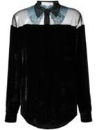 Stella Mccartney 'caroline' Velvet Shirt, Women's, Size: 38, Black, Viscose/silk/cotton/polyester
