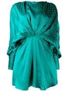 Attico Star Print Draped Mini Dress - Green