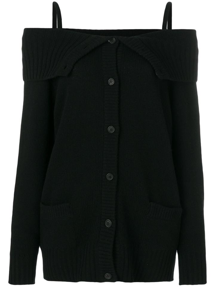 Prada Off-the-shoulder Cardigan - Black