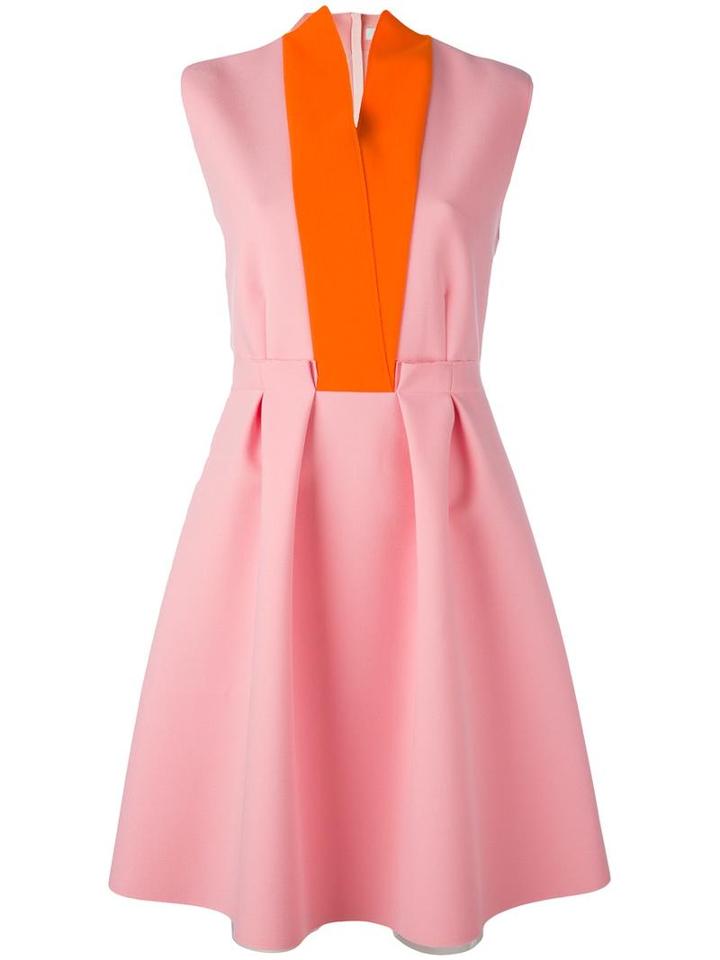 Msgm Sleeveless Pleated Dress, Women's, Size: 44, Pink/purple, Polyester/spandex/elastane/viscose