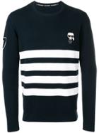 Karl Lagerfeld Knitted Crew Neck Sweater - Blue
