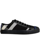 Burberry Canvas Check And Leather Sneakers - Black