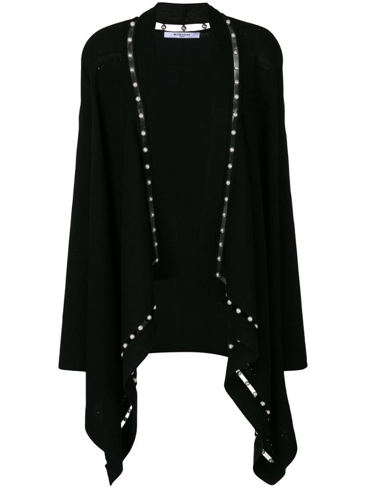 Givenchy Faux Pearl Trim Cardigan - Black