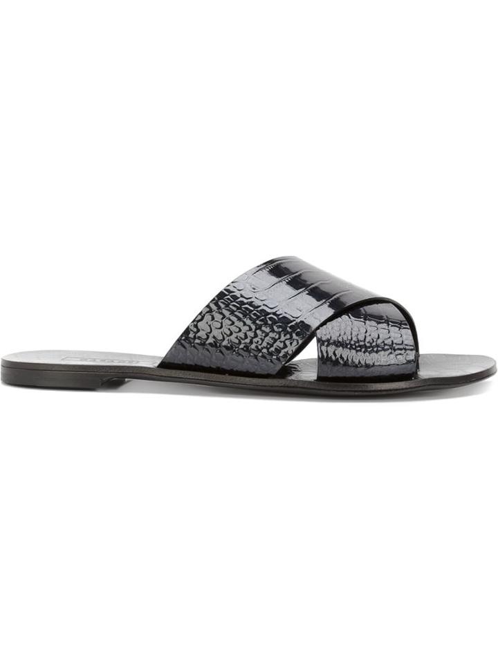 Casadei Crossover Strap Flat Sandals
