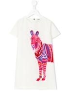 Msgm Kids - Zebra Dress - Kids - Cotton/polyester - 8 Yrs, White