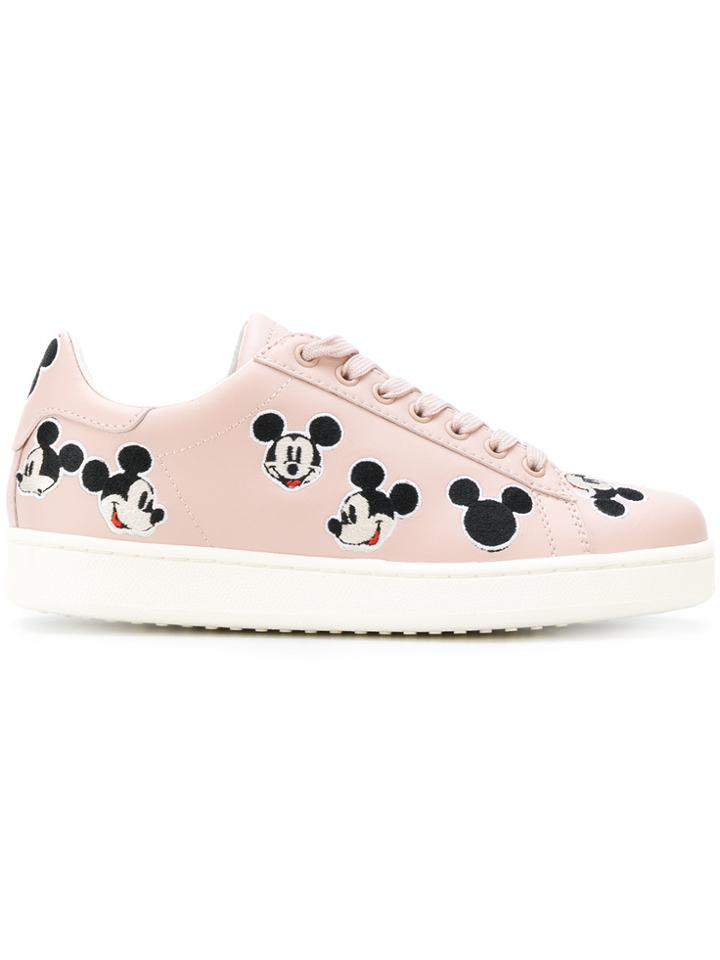 Moa Master Of Arts Mickey Embroidered Sneakers - Pink & Purple