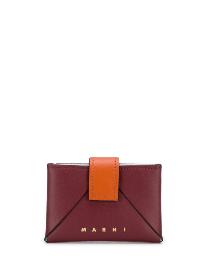 Marni Dual-tone Logo Print Cardholder - Brown
