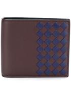 Bottega Veneta Two Tone Woven Cardholder - Red