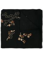 Janavi Surreal Skull Scarf - Black
