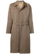 Giorgio Armani Pre-owned 1980's Belted Midi Coat - Grey Brown