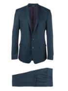 Dolce & Gabbana Gold Mirror Revers Suit, Men's, Size: 54, Blue, Virgin Wool/viscose/cupro
