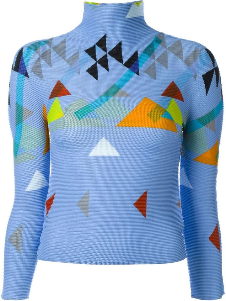 Issey Miyake Cauliflower Geometric Print High Neck Jumper