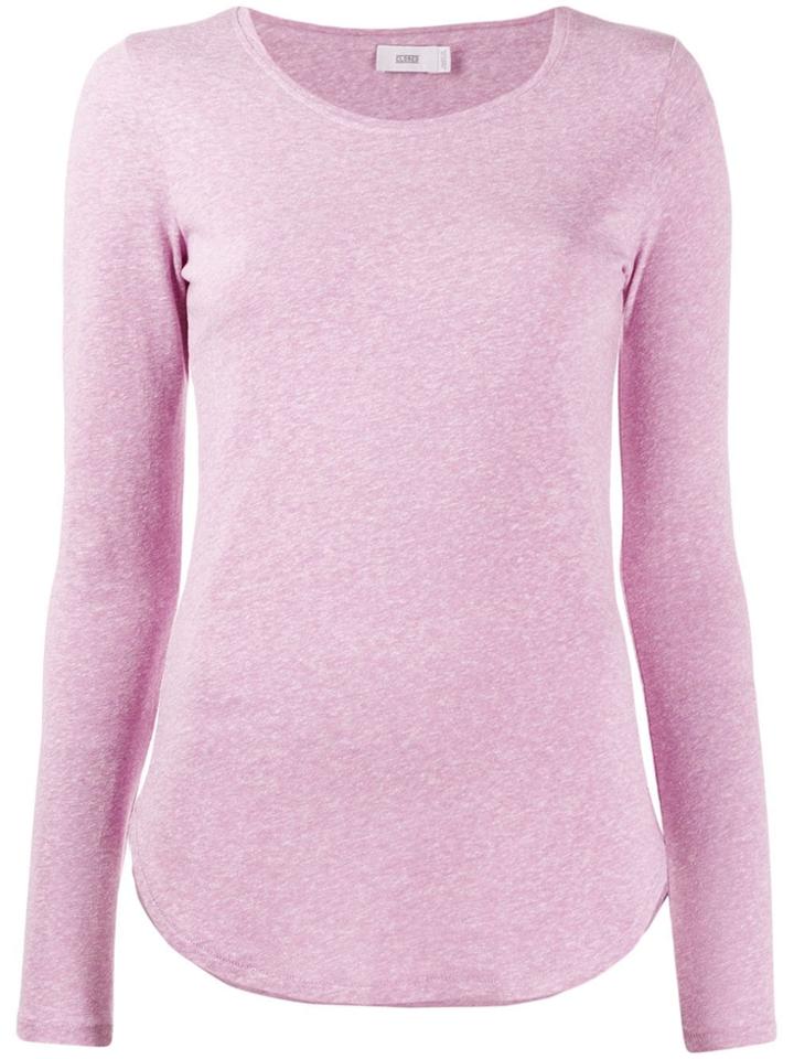 Closed Long-sleeve Fitted Top - Pink