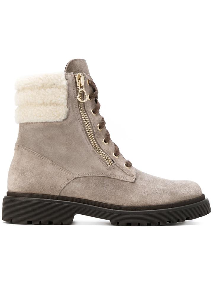 Moncler Patty Shearling Boots - Grey