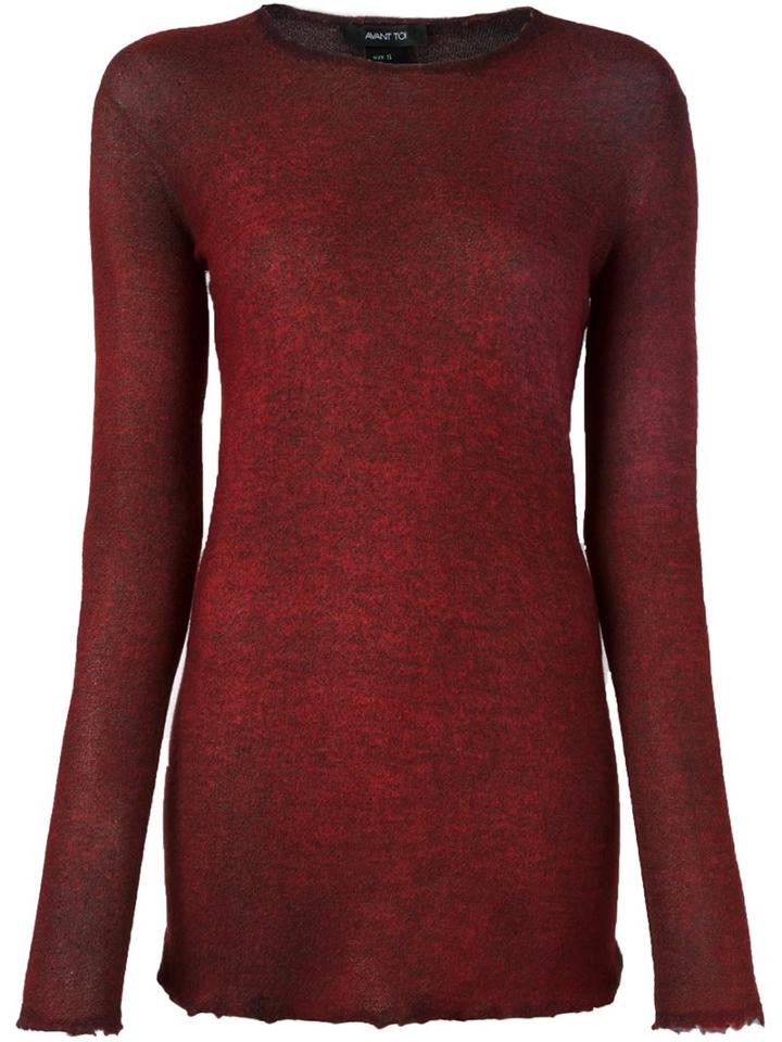Avant Toi Raw Edge Detail Jumper, Women's, Size: Medium, Red, Silk/polyester/cashmere