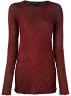 Avant Toi Raw Edge Detail Jumper, Women's, Size: Medium, Red, Silk/polyester/cashmere