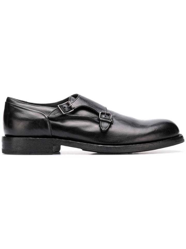 Pantanetti Buckled Monk Shoes - Black