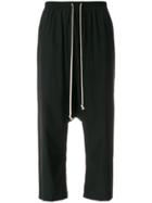 Rick Owens Cropped Track Trousers - Black