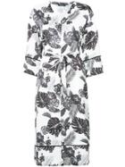 Loveless Leaves Printed Loose Coat - White