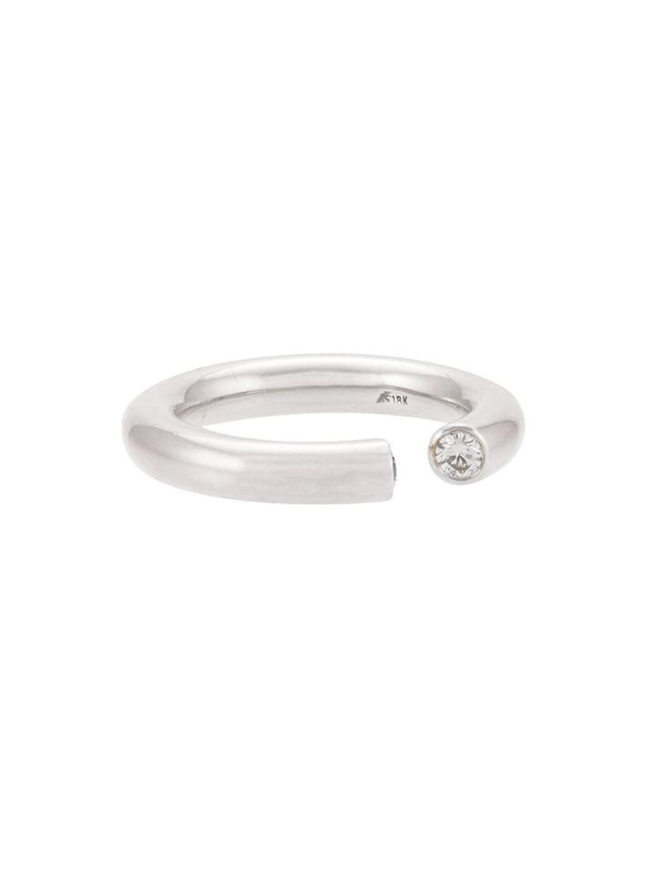 Sauer Anel Spin Bold Em Ouro Branco E Diamante - Silver