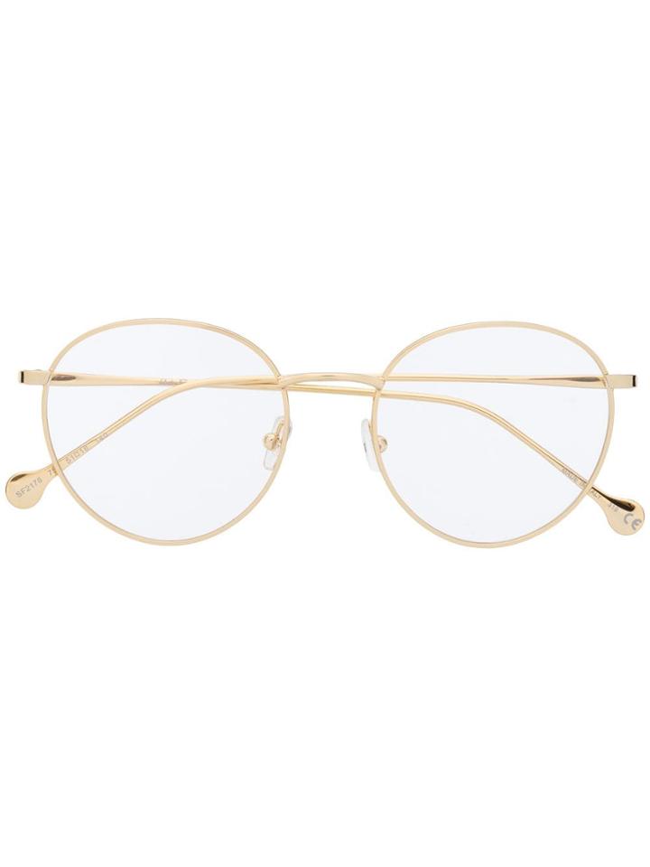Salvatore Ferragamo Round Frame Glasses - Gold