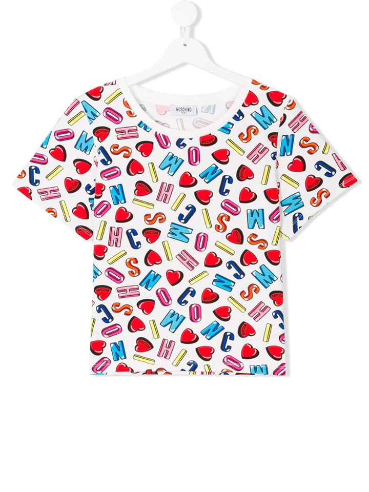 Moschino Kids Teen Printed T-shirt - White