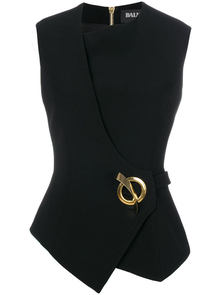 Balmain Structured Eyelet Top - Black