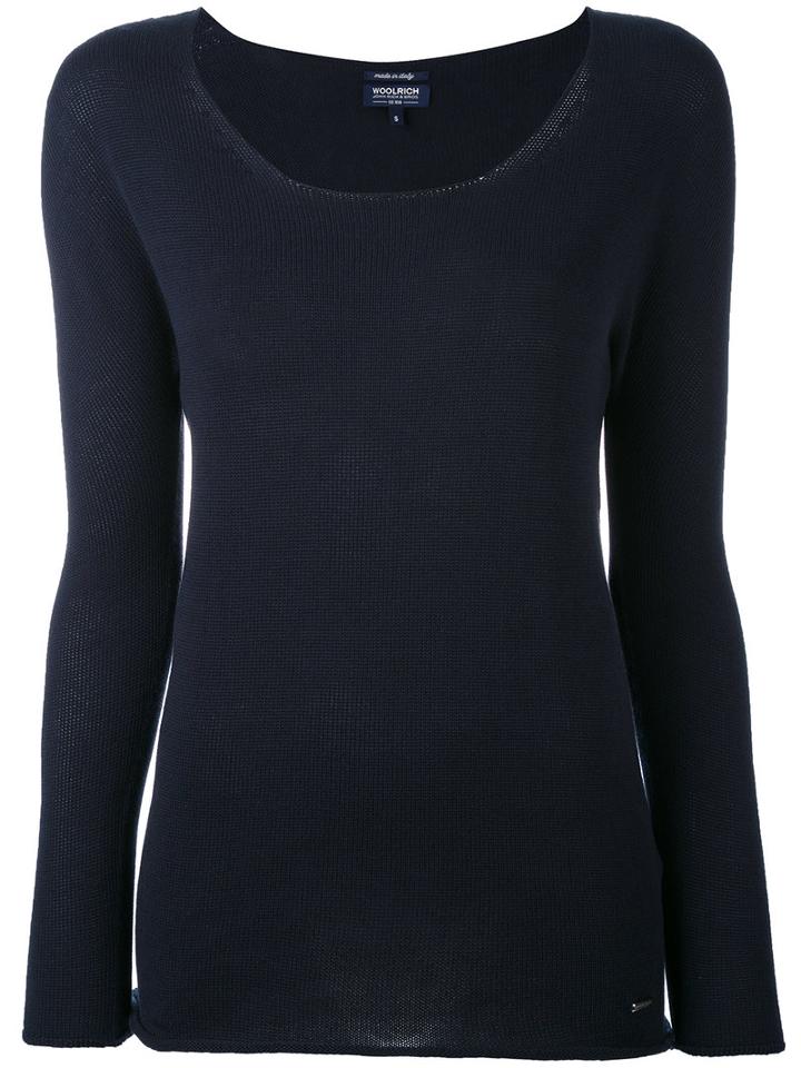 Woolrich - Fitted Top - Women - Cotton - L, Blue, Cotton