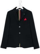 Manuel Ritz Kids Pocket Square Blazer - Blue