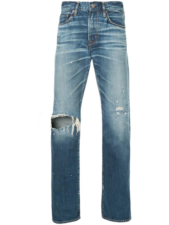 Hysteric Glamour Distressed Straight Leg Trousers - Blue
