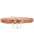 Red Valentino Bird Buckle Belt, Women's, Size: Small, Brown, Calf Leather