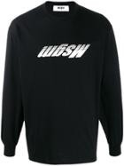 Msgm Upside Down Logo Print Sweatshirt - Black