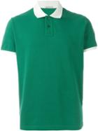 Moncler Contrast Collar Polo Shirt, Men's, Size: L, Green, Cotton