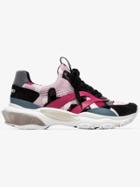 Valentino Pink, Black And Grey Bounce Camo Sneakers